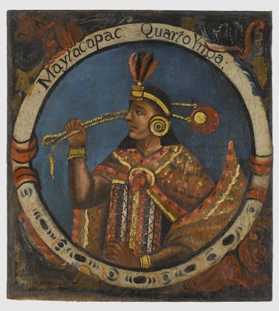 Mayta Capac, cuarto rey inca, mediados del siglo XVIII de Peruvian School